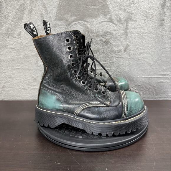 Dr. Martens 1761 Womens US Size 7 Steel Toe Green 2-Tone Steel Toe Lace Up Boots - Picture 1 of 9